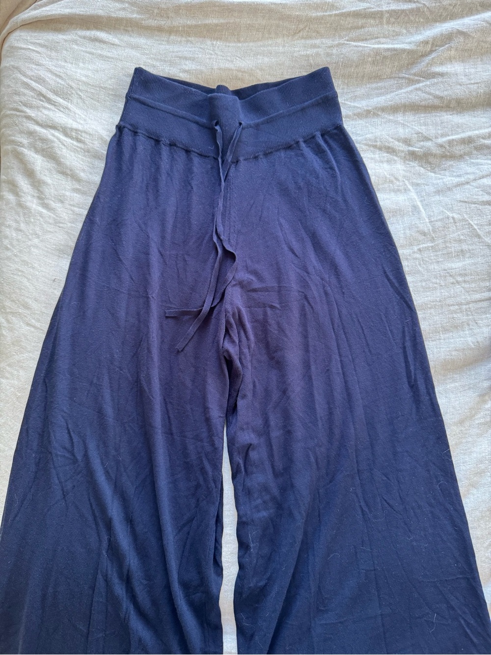 Live The Process Navy Ribbed Waistband Trousers